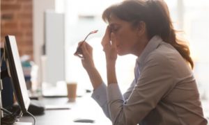 The woman needs to know how to relieve a migraine.